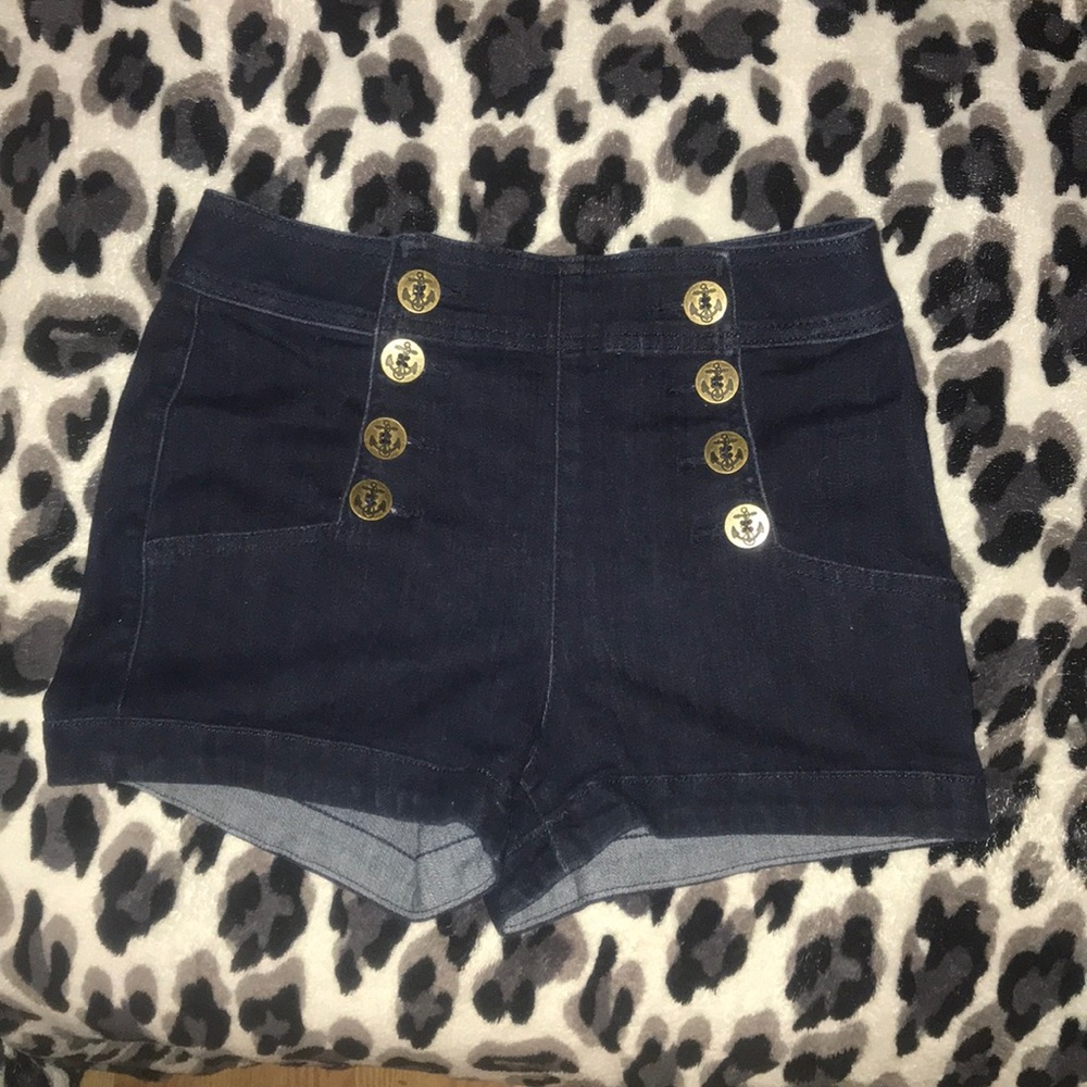 High waist express jean shorts
